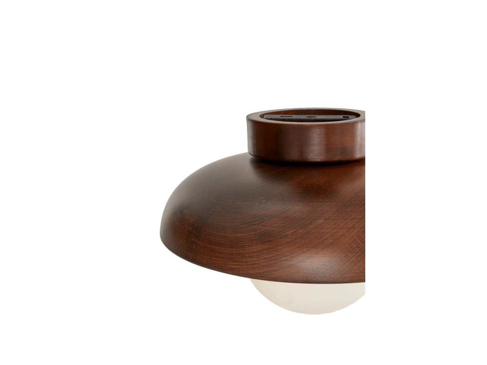 Drewniana lampa sufitowa „Hand-T” – orzech / biały