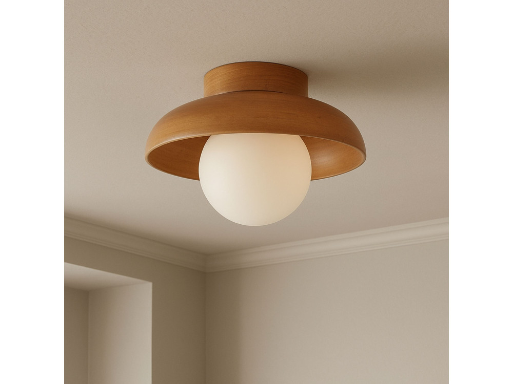 Drewniana lampa sufitowa „Hant-T” – dąb / biały