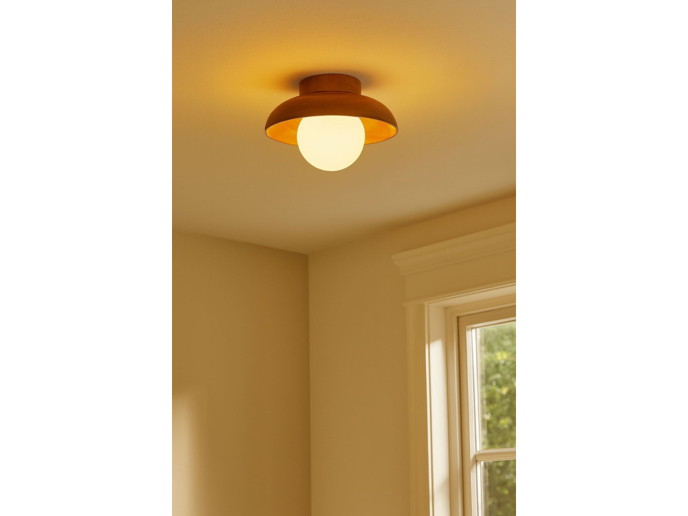 Drewniana lampa sufitowa „Hant-T” – dąb / biały