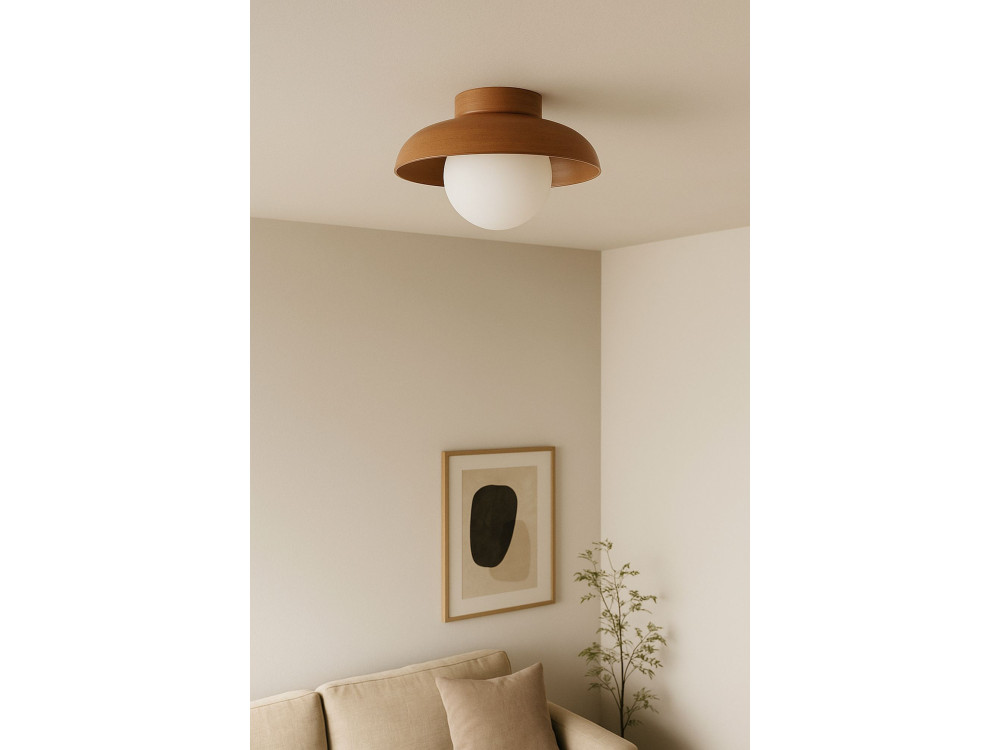 Drewniana lampa sufitowa „Hant-T” – dąb / biały
