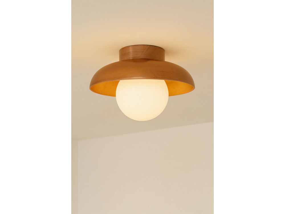 Drewniana lampa sufitowa „Hant-T” – dąb / biały