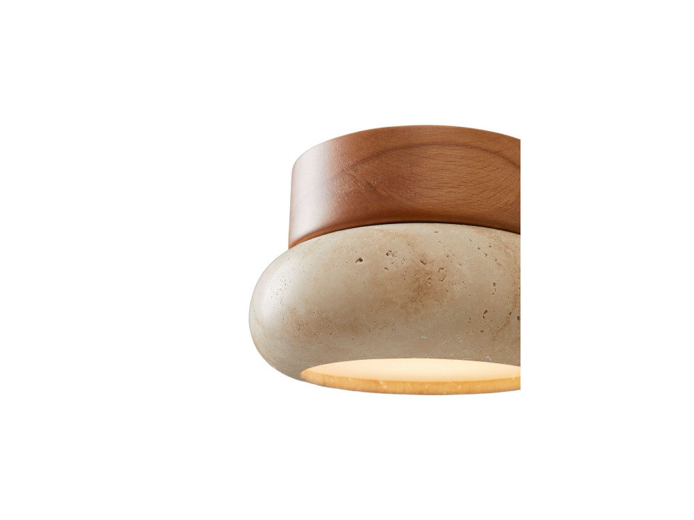 Drewniana lampa sufitowa „Worm-S” – dąb / beż