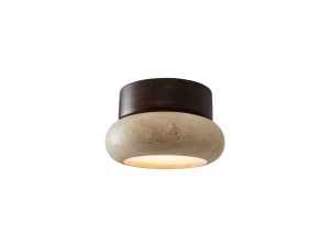 Drewniana lampa sufitowa „Worm-S” – orzech / beż
