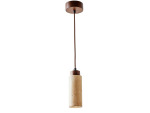 Drewniana lampa wisząca „Babil” – beżowa / orzechowa