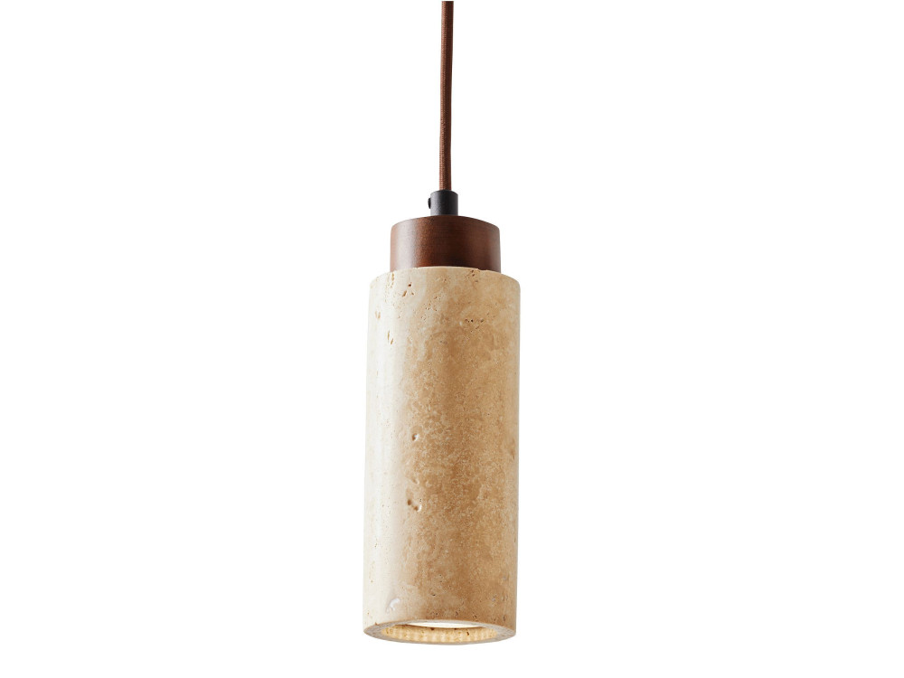 Drewniana lampa wisząca „Babil” – beżowa / orzechowa