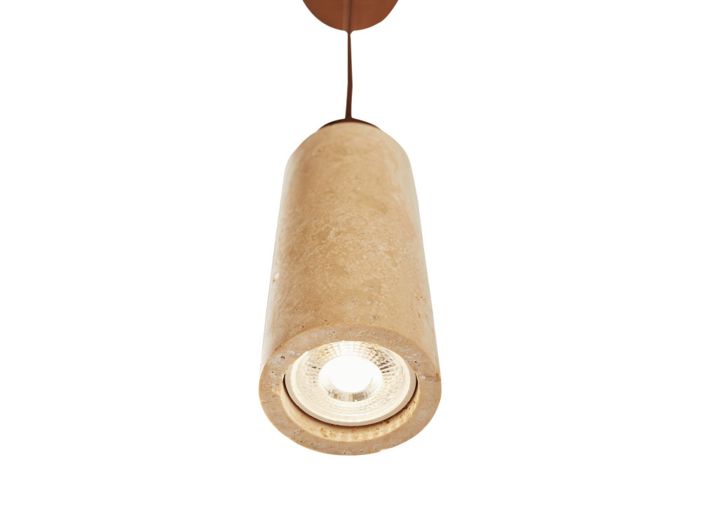 Drewniana lampa wisząca „Babil” – beżowa / orzechowa
