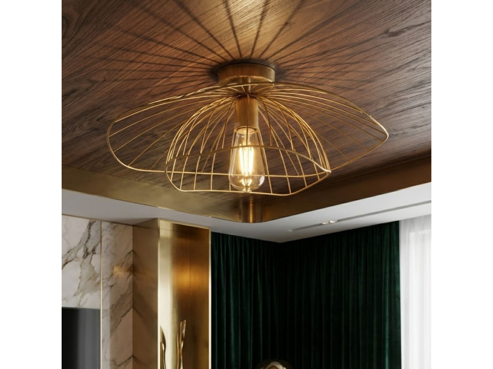 Metalowa lampa sufitowa „Mantar” – 52 x 52 cm – złota