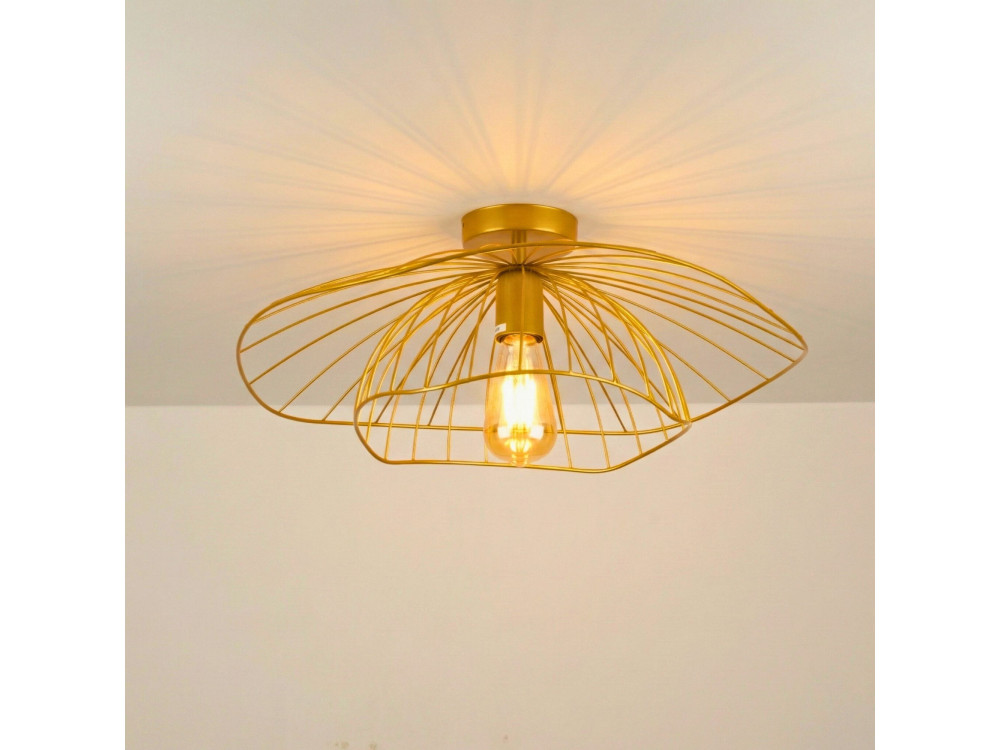 Metalowa lampa sufitowa „Mantar” – 52 x 52 cm – złota