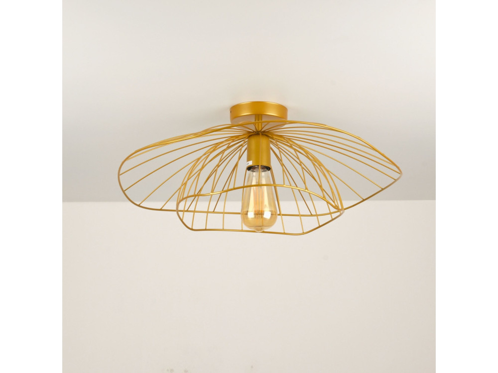 Metalowa lampa sufitowa „Mantar” – 52 x 52 cm – złota