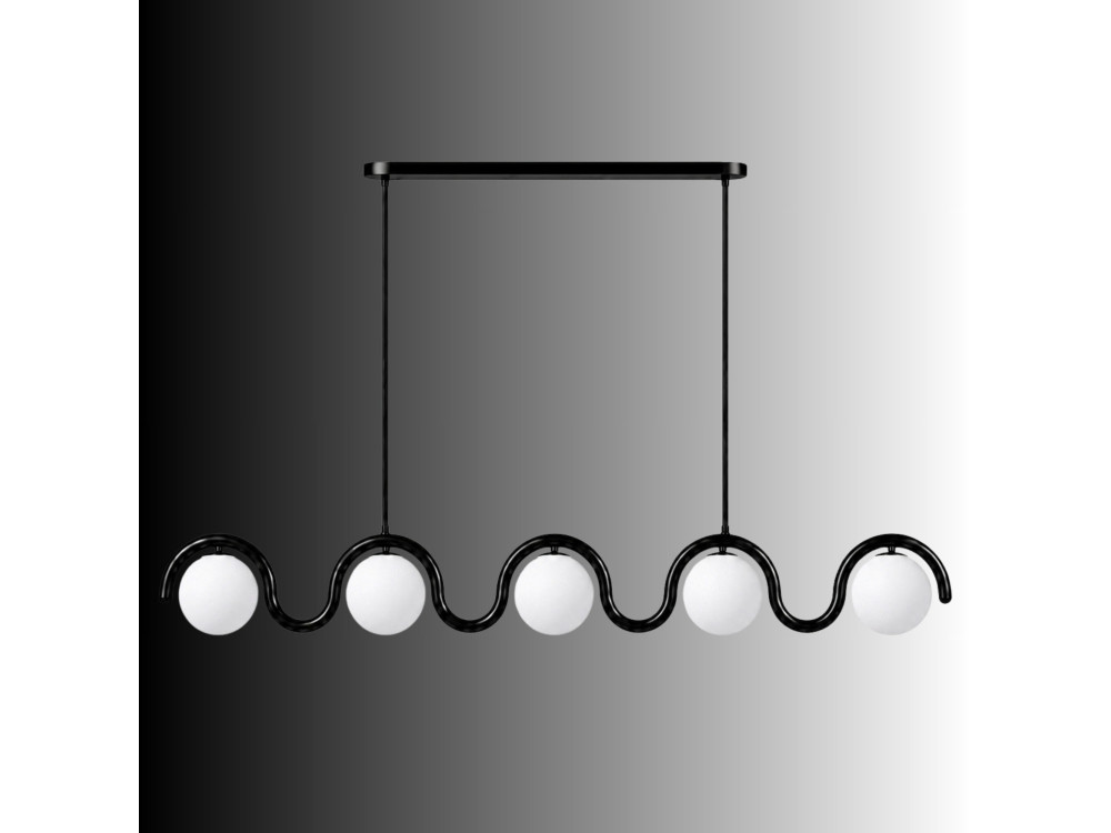 Metalowy żyrandol „GEDIK-20444” – 140 x 17 cm – czarny
