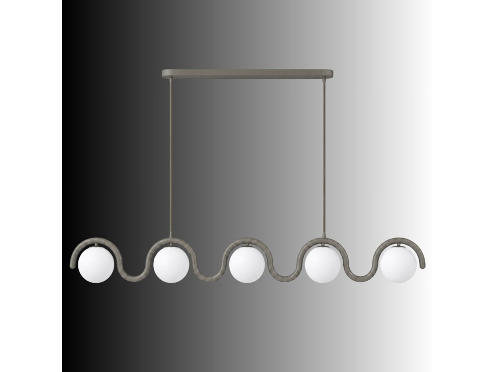 Metalowy żyrandol „GEDIK-20444” – 140 x 17 cm – szary