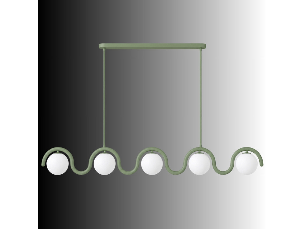 Metalowy żyrandol „GEDIK-20444” – 140 x 17 cm – miętowo-zielony