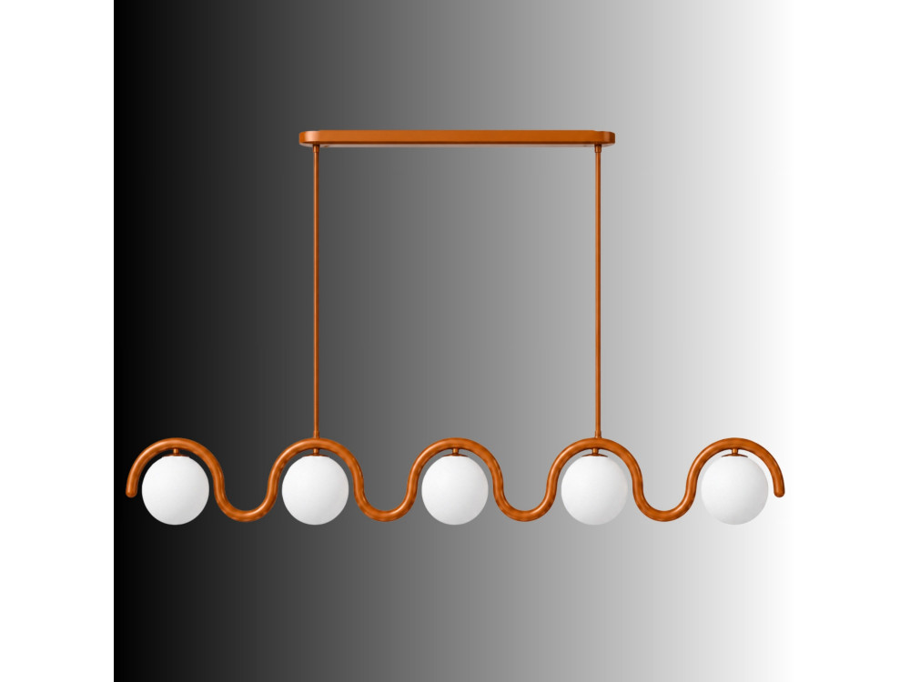 Metalowy żyrandol „GEDIK-20444” – 140 x 17 cm – brązowy / pomarańczowy