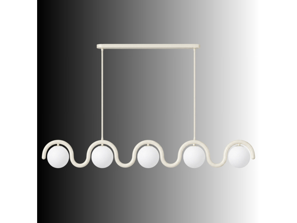 Metalowy żyrandol „GEDIK-2044” – 140 x 17 cm – beżowy