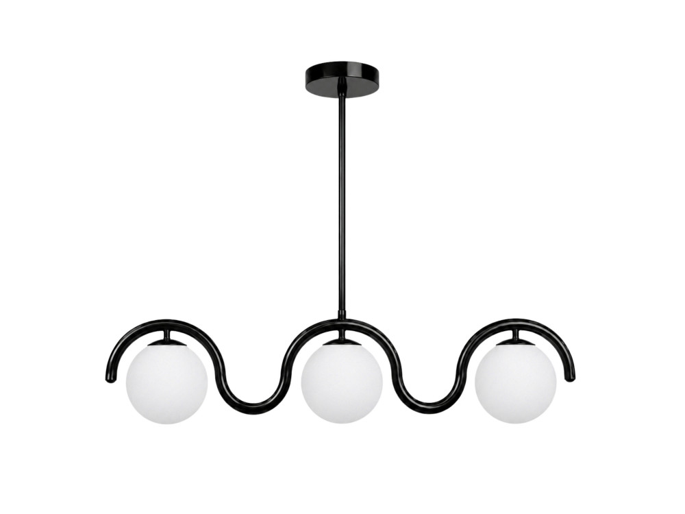 Metalowy żyrandol „GEDIK-20442” – 80 x 17 cm – czarny
