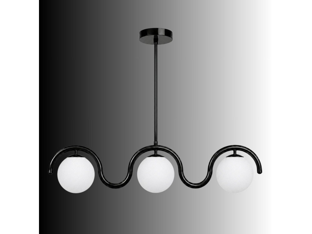 Metalowy żyrandol „GEDIK-20442” – 80 x 17 cm – czarny