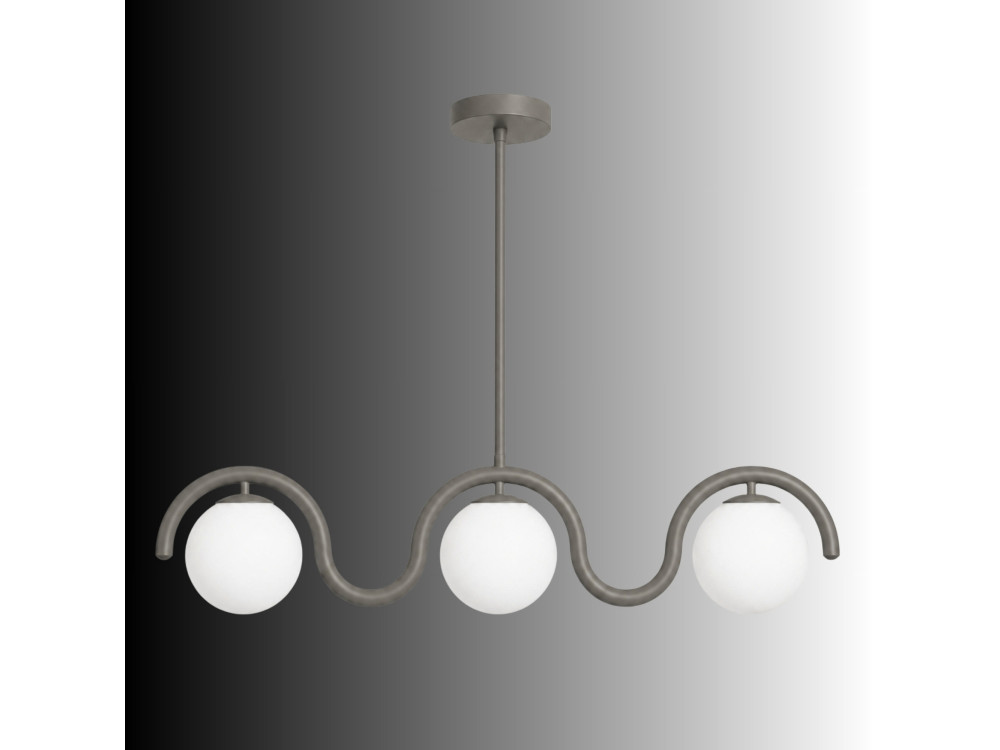 Metalowy żyrandol „GEDIK-20442” – 80 x 17 cm – szary