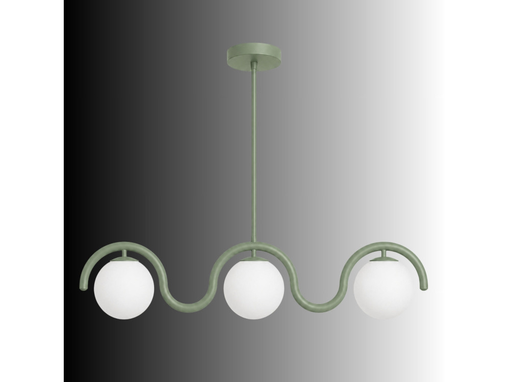 Metalowy żyrandol „GEDIK-20442” – 80 x 17 cm – miętowo-zielony