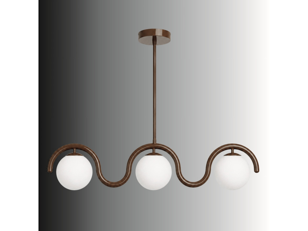 Metalowy żyrandol „GEDIK-20442” – 80 x 17 cm – brązowy