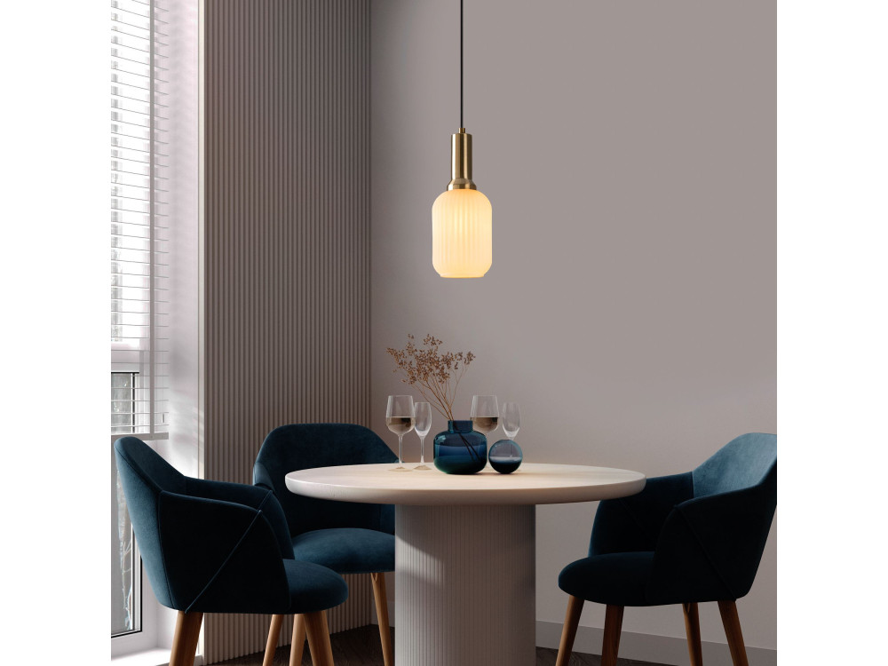 Metalowa lampa wisząca „Asker” – 13 x 13 cm – w kolorze złotym