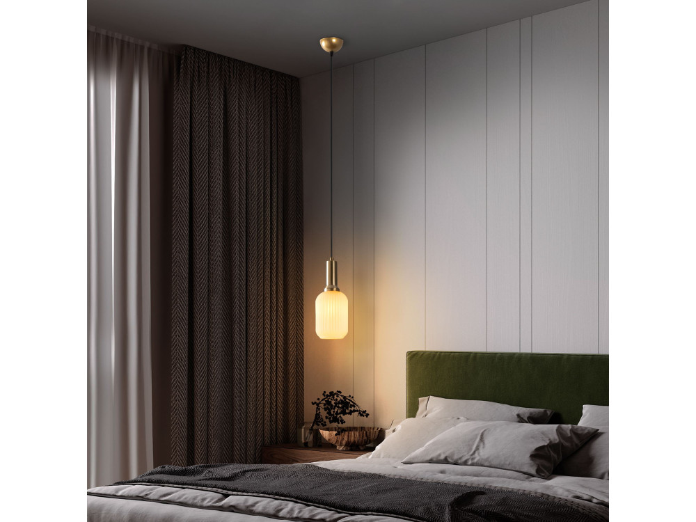 Metalowa lampa wisząca „Asker” – 13 x 13 cm – w kolorze złotym
