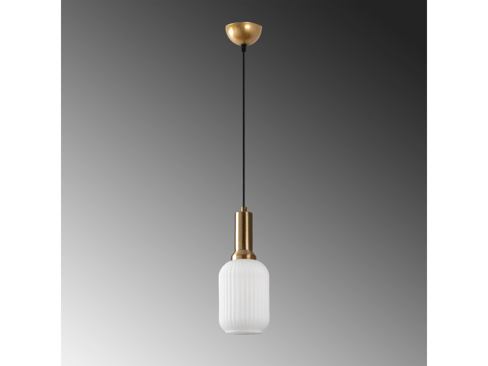 Metalowa lampa wisząca „Asker” – 13 x 13 cm – w kolorze złotym