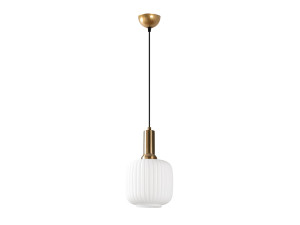 Metalowa lampa wisząca „Asker” – 20 x 20 cm – w kolorze złotym