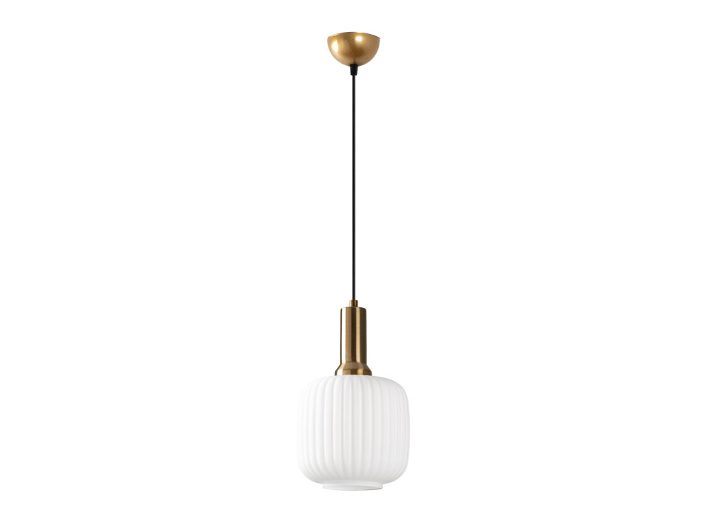 Metalowa lampa wisząca „Asker” – 20 x 20 cm – w kolorze złotym
