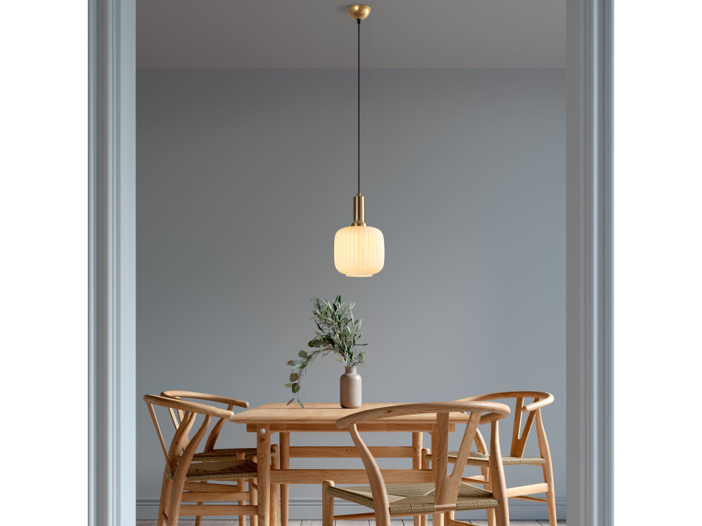Metalowa lampa wisząca „Asker” – 20 x 20 cm – w kolorze złotym
