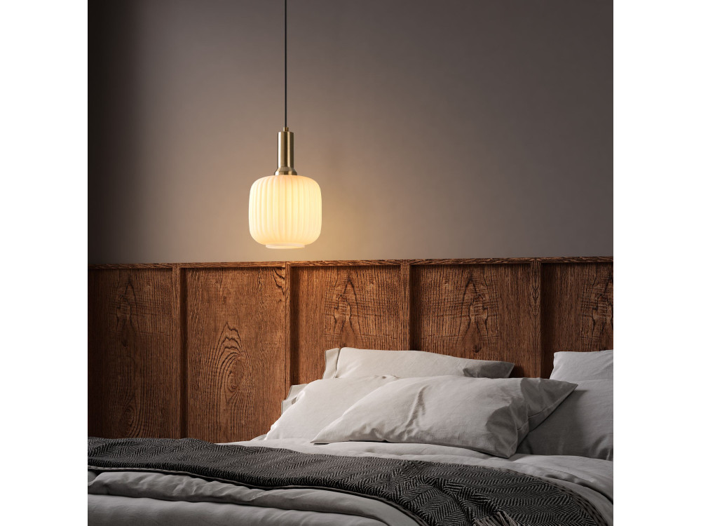 Metalowa lampa wisząca „Asker” – 20 x 20 cm – w kolorze złotym