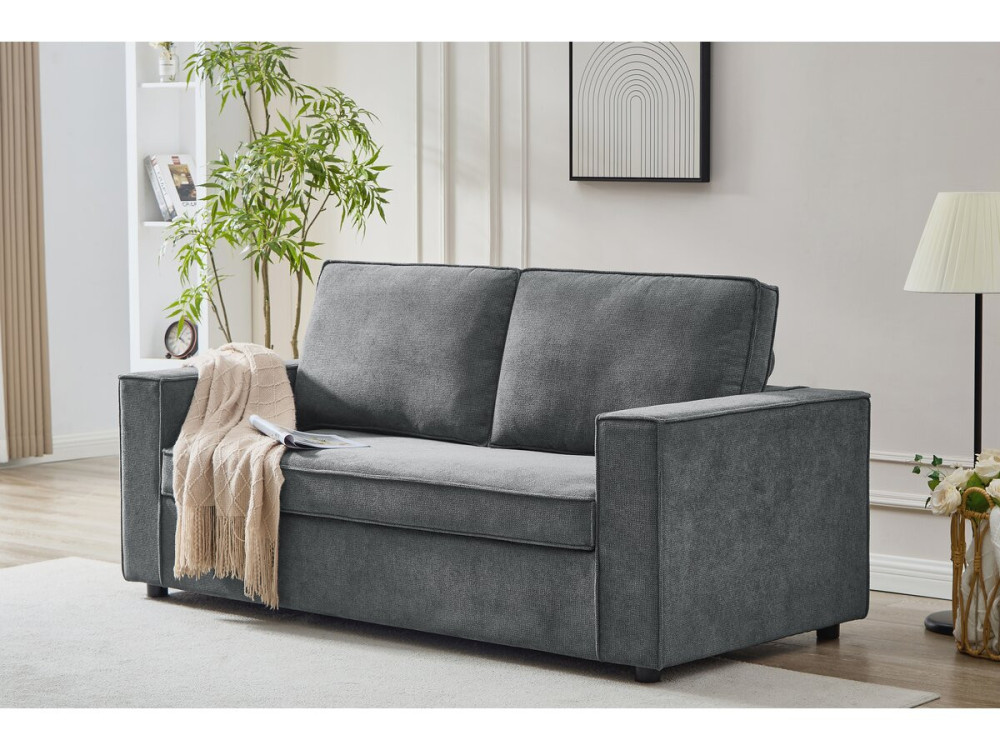 Sofa rozkładana materiałowa "Clara" express - 185 x 90 x 88 cm - Szara