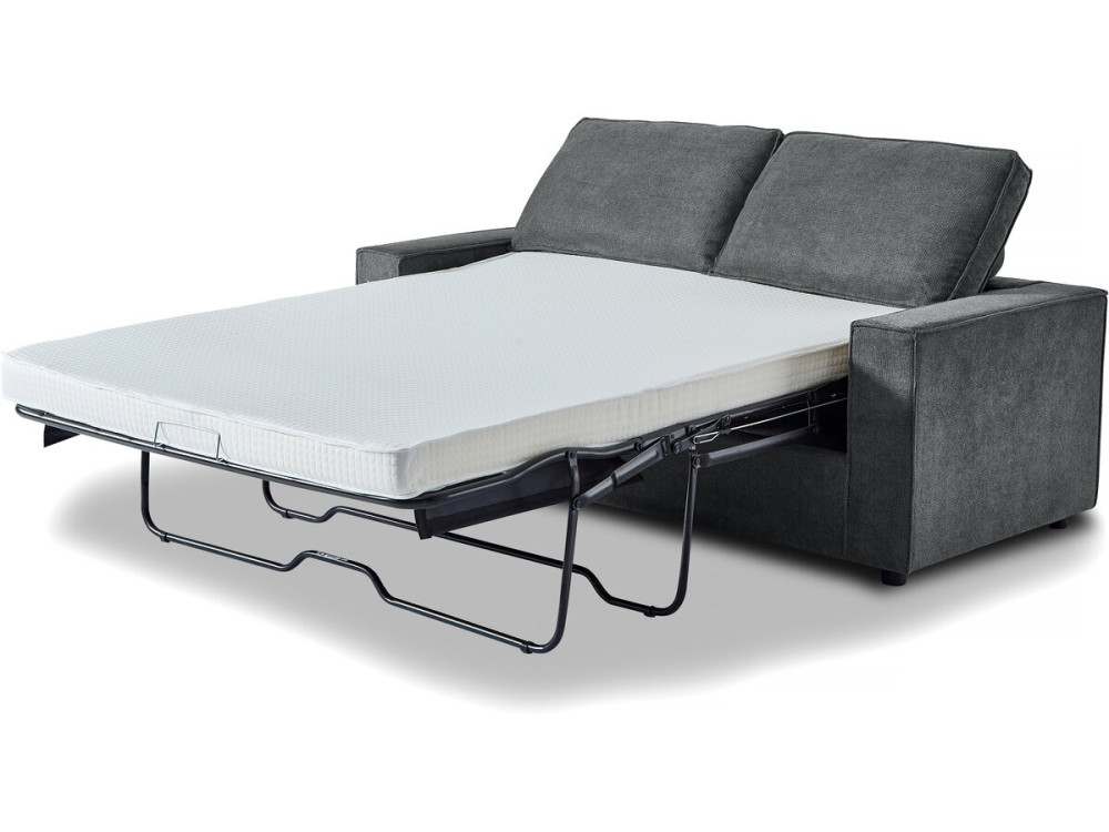 Sofa rozkładana materiałowa "Clara" express - 185 x 90 x 88 cm - Szara