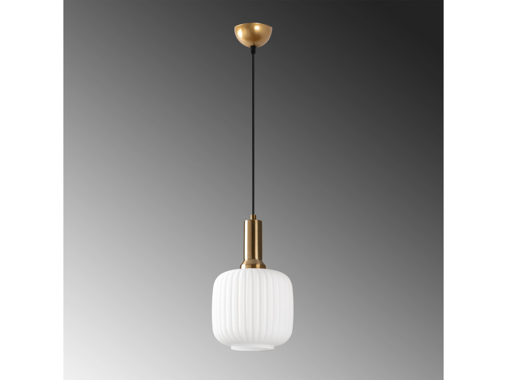 Metalowa lampa wisząca „Asker” – 20 x 20 cm – w kolorze złotym