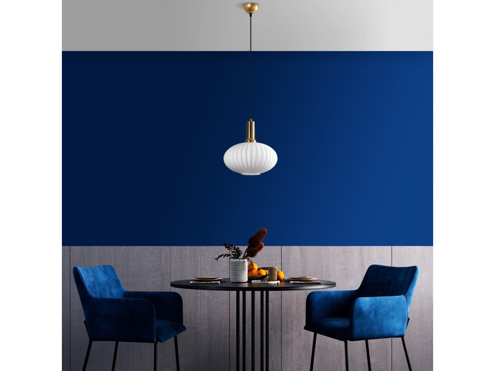 Metalowa lampa wisząca „Asker” – 30 x 30 cm – w kolorze złotym