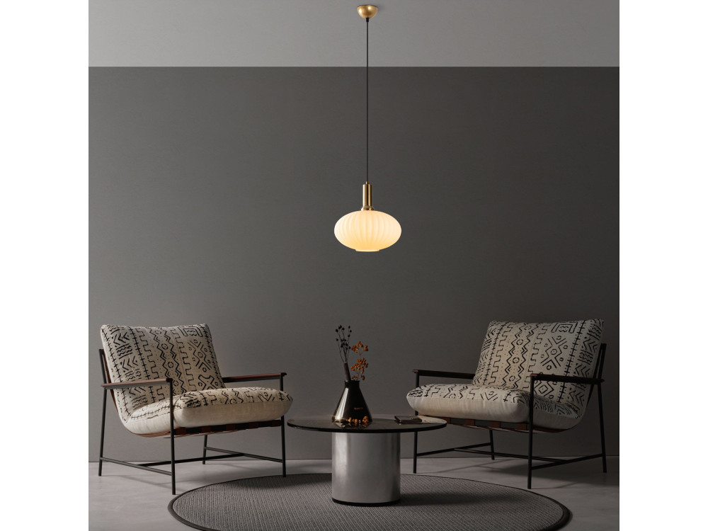 Metalowa lampa wisząca „Asker” – 30 x 30 cm – w kolorze złotym