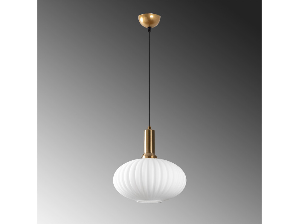 Metalowa lampa wisząca „Asker” – 30 x 30 cm – w kolorze złotym