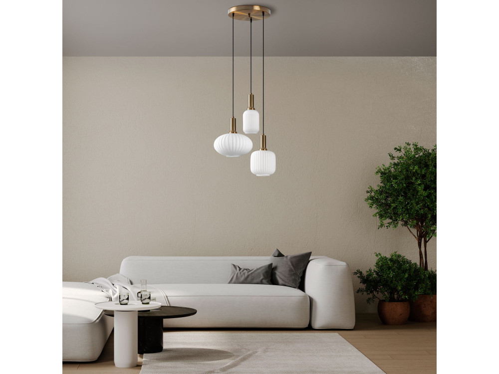 Metalowy żyrandol „Asker” – 55 x 55 cm – w kolorze złotym