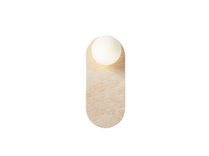 Kinkiet z trawertynu „Tor All” – 18 x 1 cm – beżowy / biały