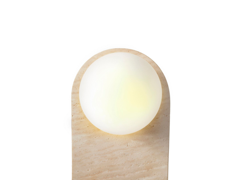 Kinkiet z trawertynu „Tor All” – 18 x 1 cm – beżowy / biały