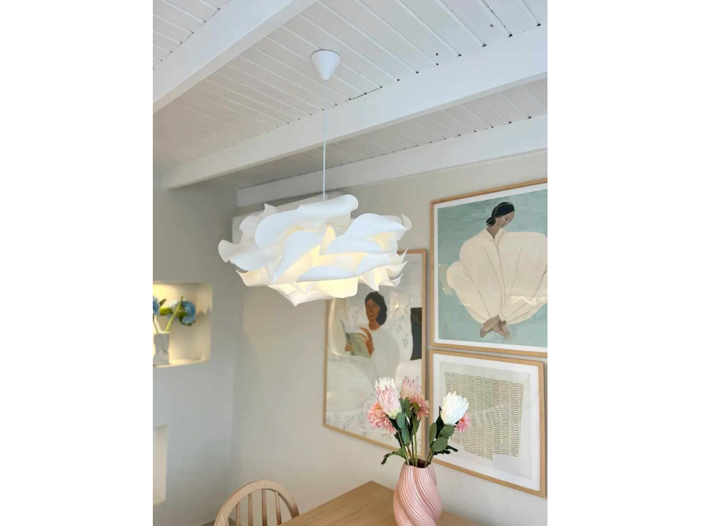 Plastikowa lampa wisząca „MOD0009” – 58 x 58 cm – biała
