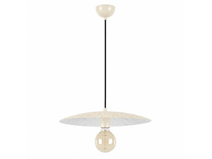 Metalowa lampa wisząca „Soleil” – 39 x 39 cm – beżowa