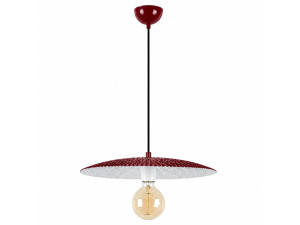 Metalowa lampa wisząca „Soleil” – 39 x 39 cm – kolor bordowy