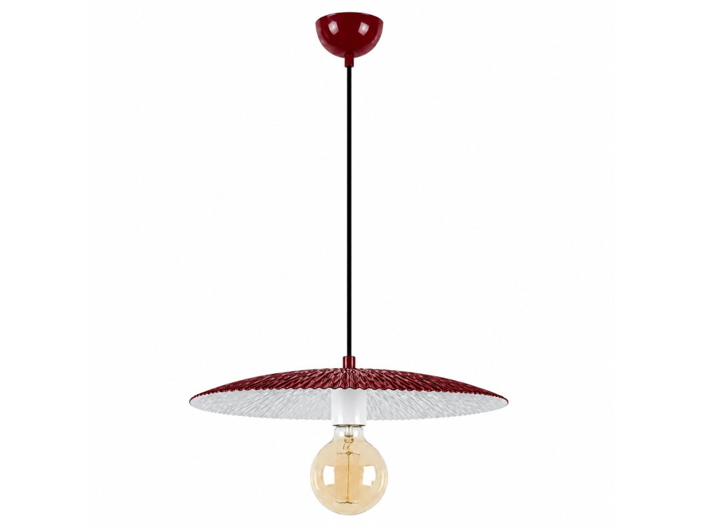 Metalowa lampa wisząca „Soleil” – 39 x 39 cm – kolor bordowy
