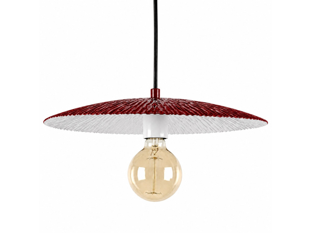 Metalowa lampa wisząca „Soleil” – 39 x 39 cm – kolor bordowy