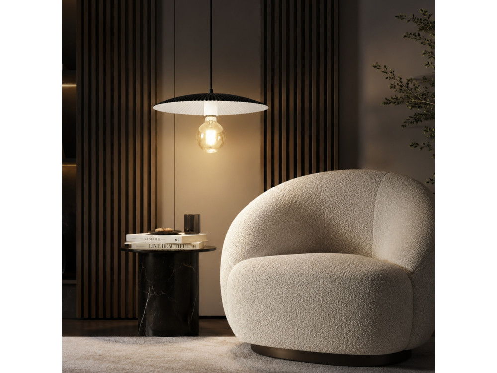 Metalowa lampa wisząca „Soleil” – 39 x 39 cm – czarna