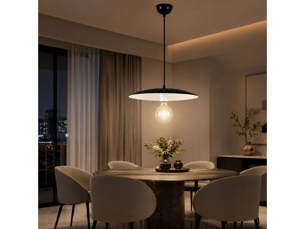 Metalowa lampa wisząca „Soleil” – 39 x 39 cm – czarna