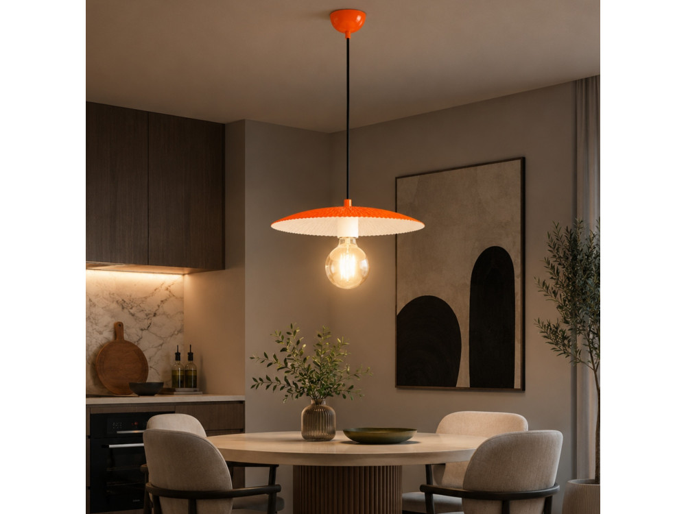 Metalowa lampa wisząca „Soleil” – 39 x 39 cm – pomarańczowa