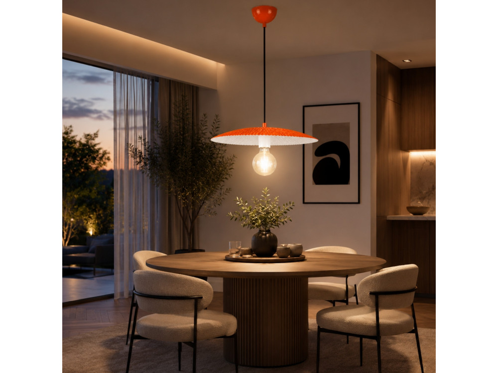 Metalowa lampa wisząca „Soleil” – 39 x 39 cm – pomarańczowa