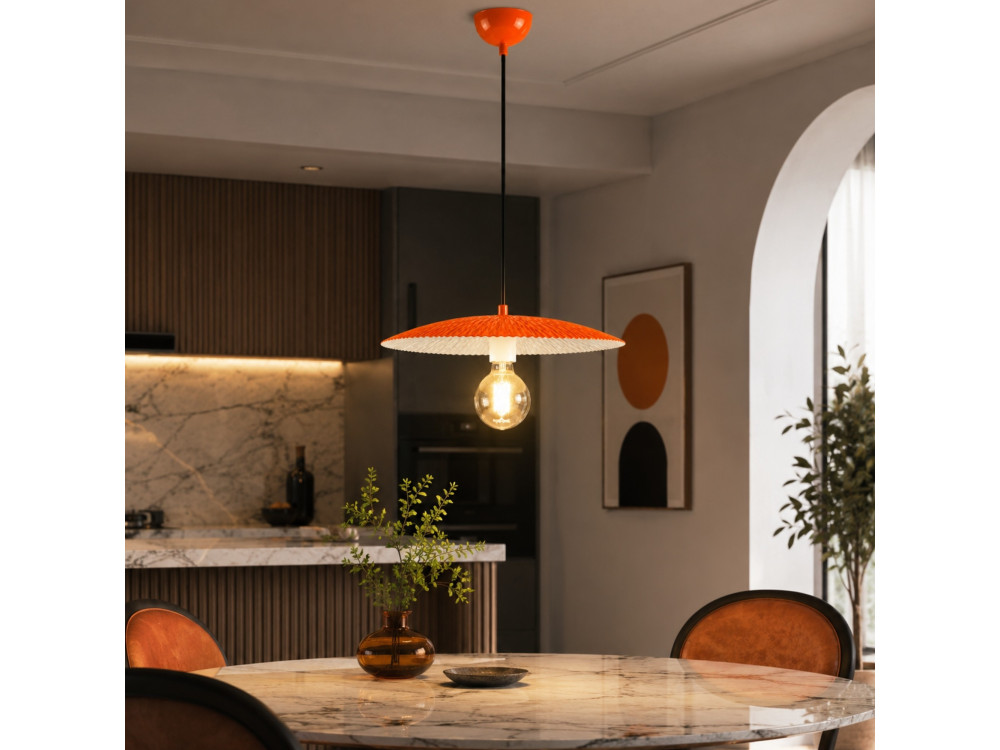 Metalowa lampa wisząca „Soleil” – 39 x 39 cm – pomarańczowa