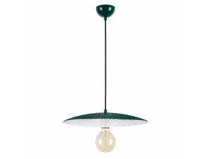 Metalowa lampa wisząca „Soleil” – 39 x 39 cm – ciemnozielona